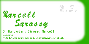 marcell sarossy business card